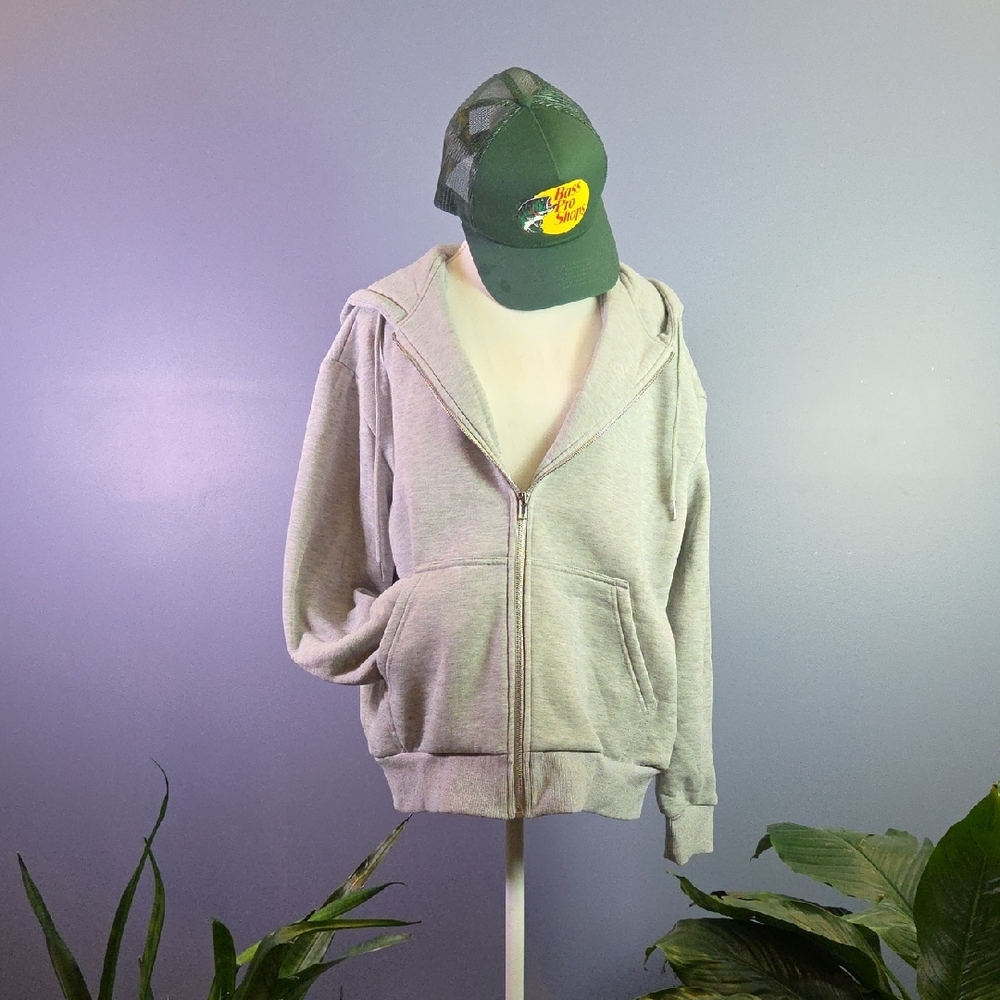 Light Gray Zip-Up Hoodie
